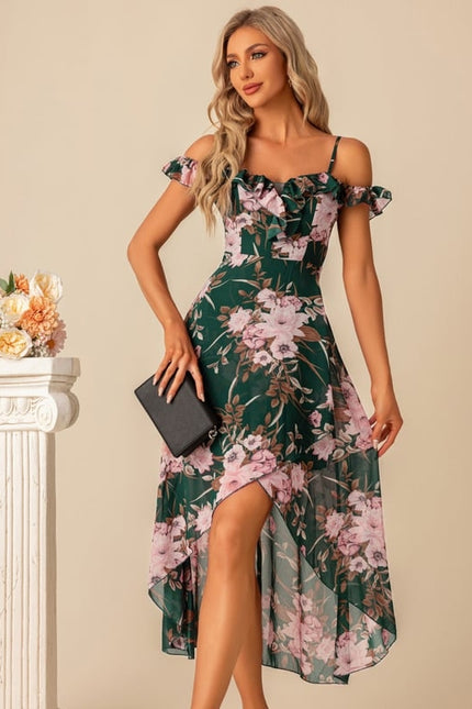 Robe De Bal Florale Asymétrique - gallery 4