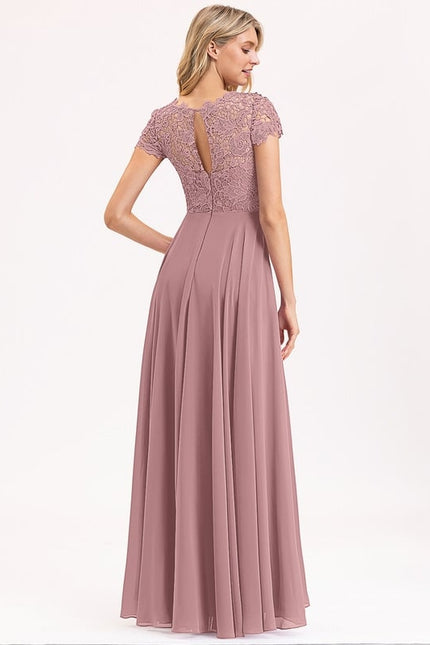 Robe De Bal Longue Mauve Élégante - gallery 1
