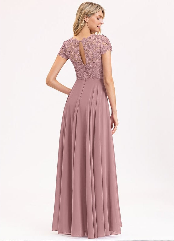 Robe De Bal Longue Mauve Élégante - gallery 1