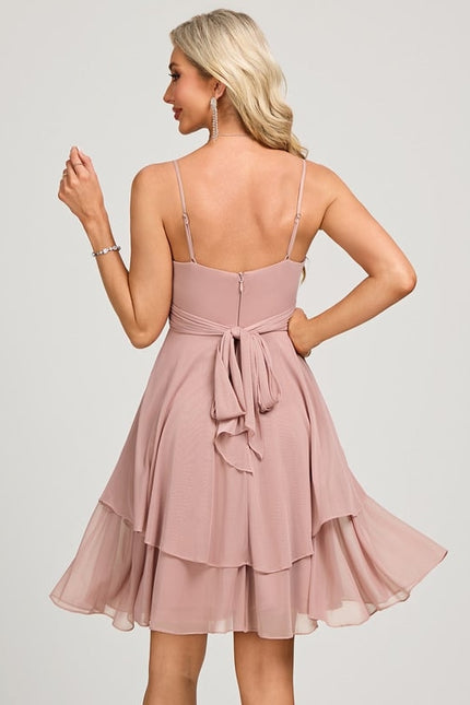 Robe De Bal Courte Rose Poudrée - gallery 1