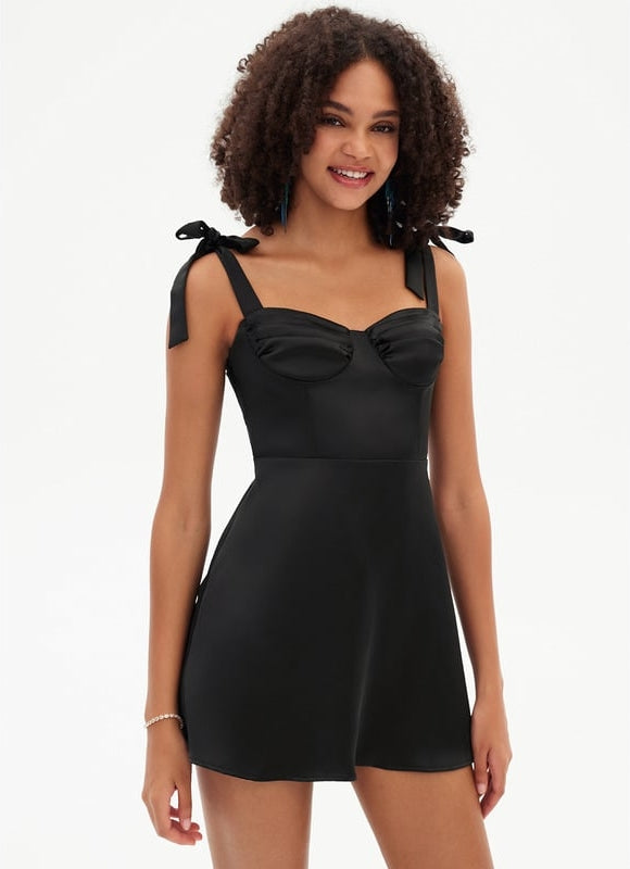 Robe De Bal Satin Céleste Élégant - gallery 5