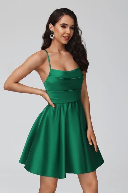 Robe De Bal Éclat Vert Satiné - gallery 3