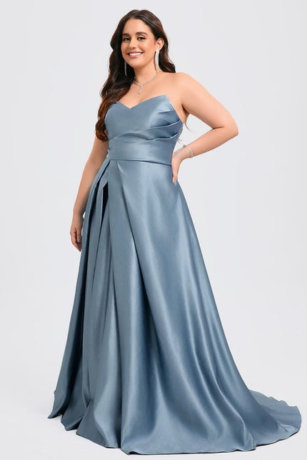 Robe De Bal Fluide Argentée - gallery 6