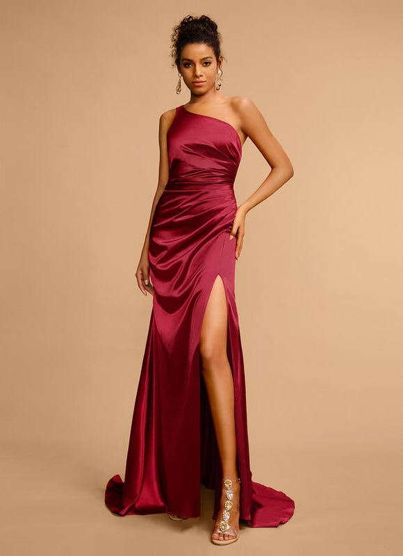 Robe De Bal Rouge Satiné Luxe