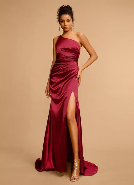 Robe De Bal Rouge Satiné Luxe