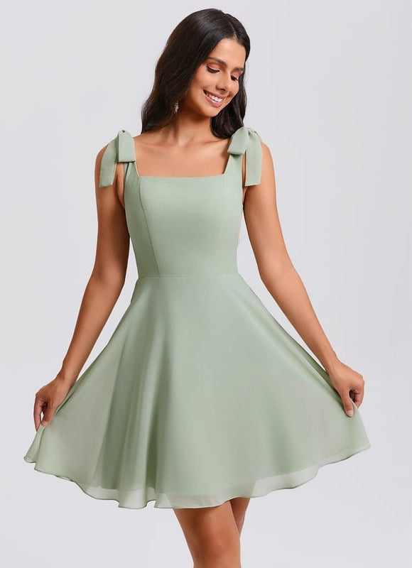 Robe De Bal Mousseline Verte - gallery 6