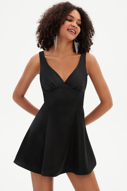 Robe De Bal Noire Évasée - gallery 1