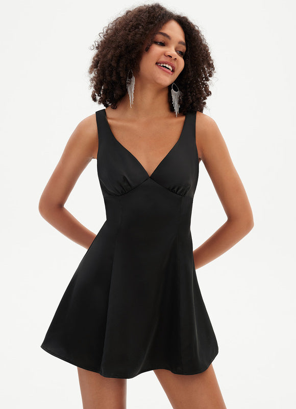 Robe De Bal Noire Évasée - gallery 1