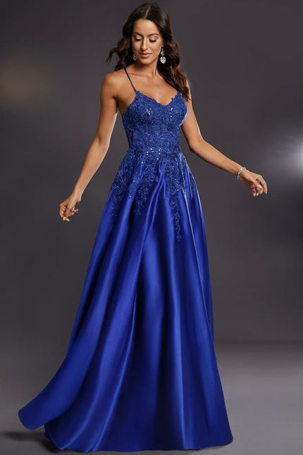 Robe De Bal Satin Bleu - gallery 3