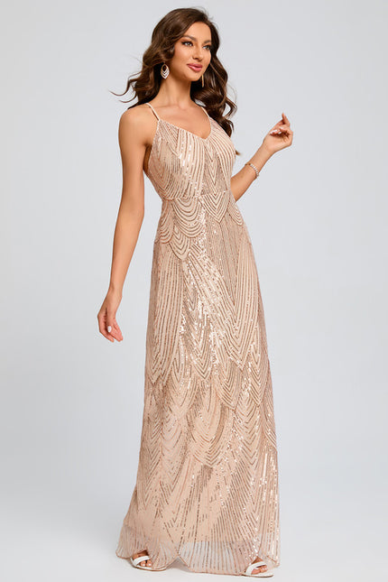 Robe De Bal Pailletée Nude - gallery 2