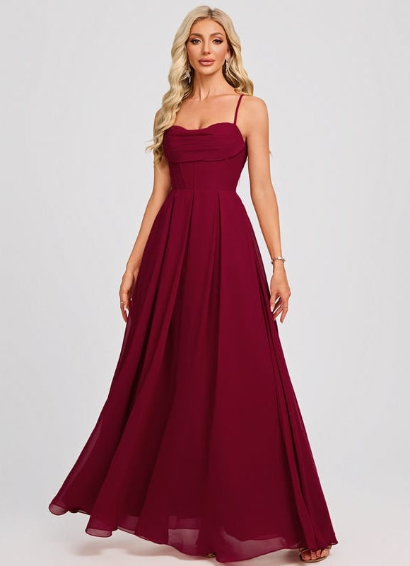 Robe De Bal Longue Bordeaux - gallery 2