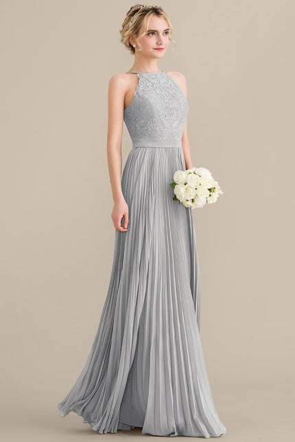 Robe De Bal Plissée Grise - gallery 9