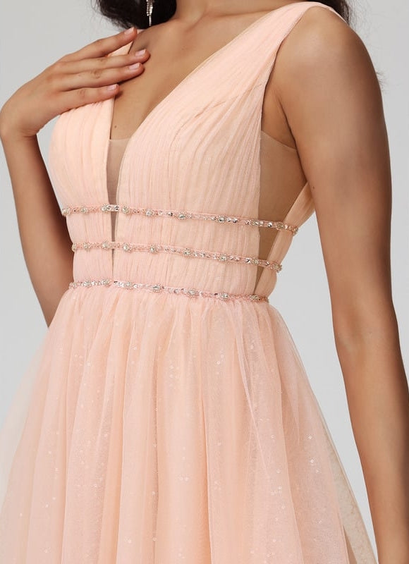 Robe De Bal Courte Perlée - gallery 3