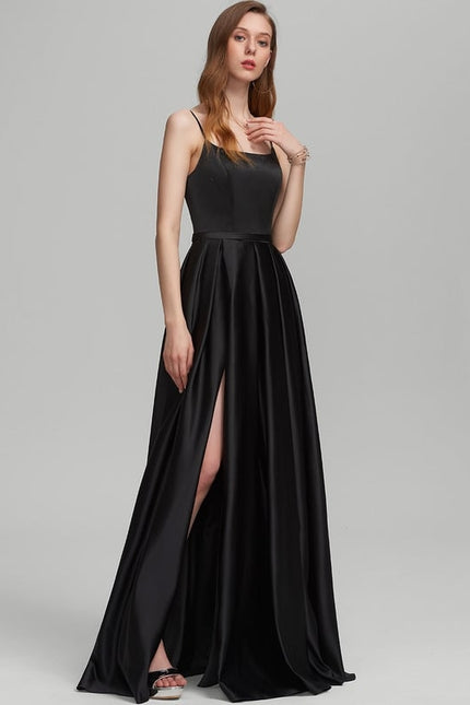 Robe De Bal Satin Noir - gallery 2