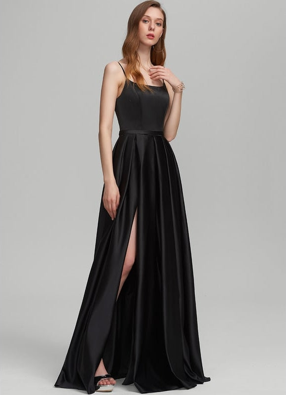 Robe De Bal Satin Noir - gallery 2