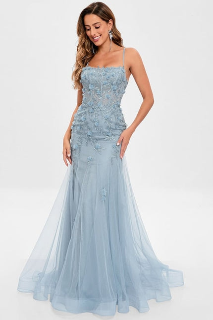 Robe De Bal Sirène Florale Azure - gallery 1