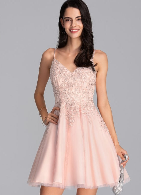 Robe De Bal Courte Perlée