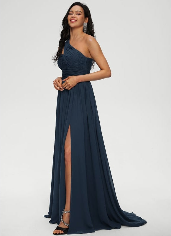 Robe De Bal Asymétrique Fluide - gallery 2
