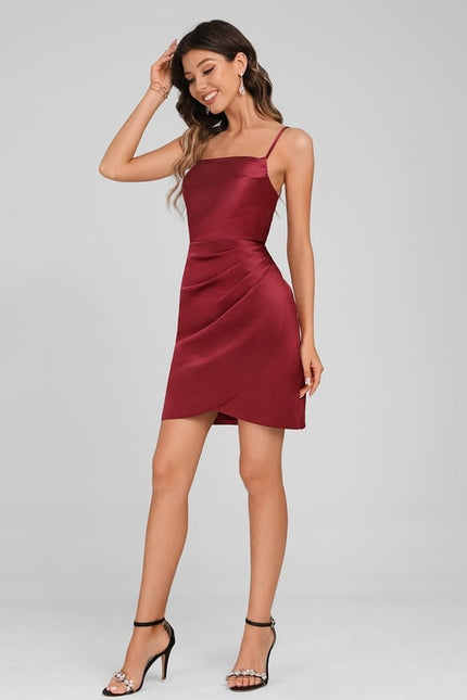 Robe De Bal Satinée Rouge - gallery 4