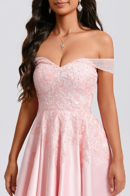 Robe De Bal Satin Rose - gallery 5