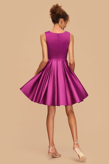 Robe De Bal De Bal En Satin Rose - gallery 1