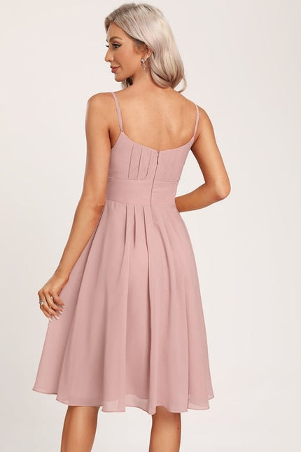 Robe De Bal Mousseline Rose Pâle - gallery 1