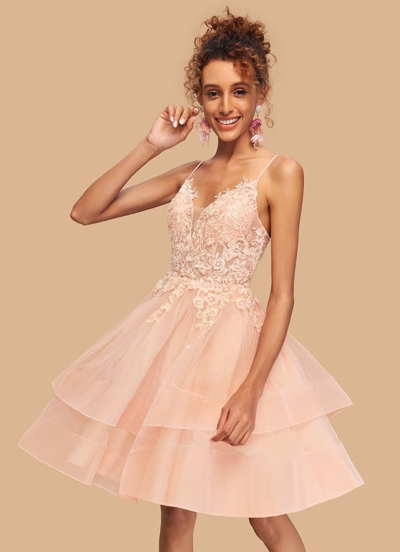 Robe De Bal Courte Tulle Brodée - gallery 3