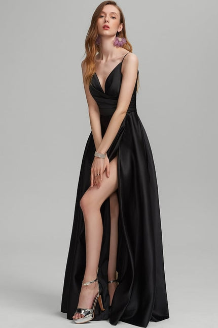 Robe De Bal Longue Noire Élégante - gallery 4