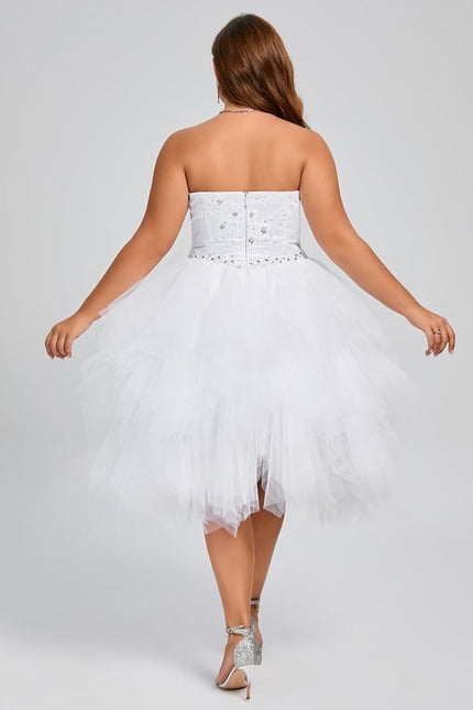 Robe De Bal Éblouissante Blanc - gallery 8