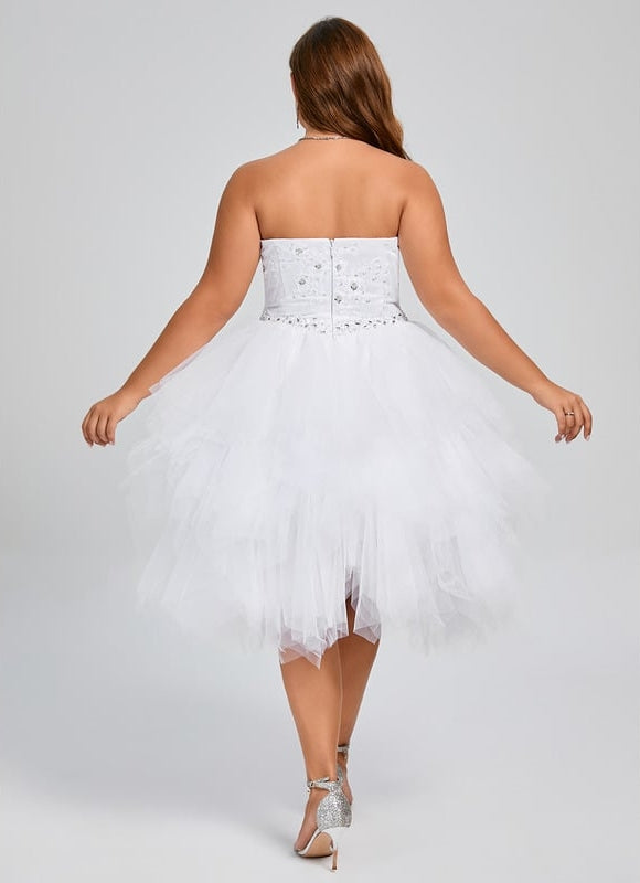 Robe De Bal Éblouissante Blanc - gallery 8