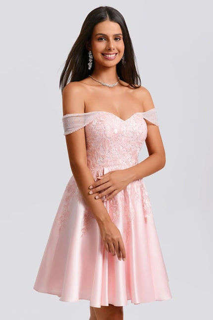 Robe De Bal Satin Rose - gallery 2
