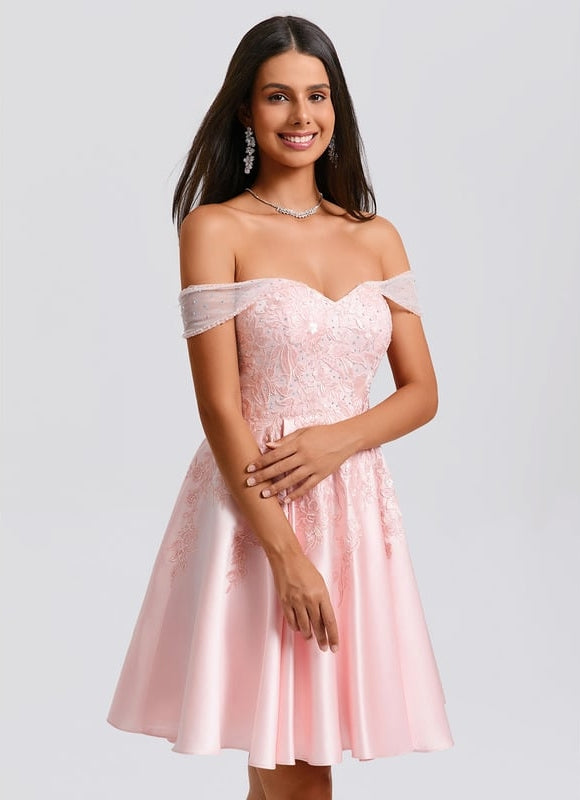Robe De Bal Satin Rose - gallery 2