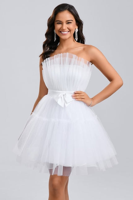 Robe De Bal Nuageuse Blanche - gallery 3