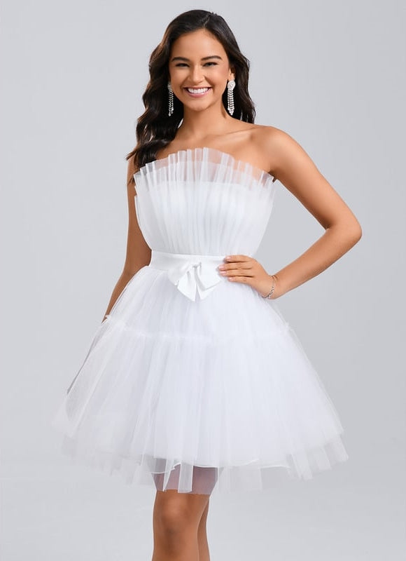 Robe De Bal Nuageuse Blanche - gallery 3