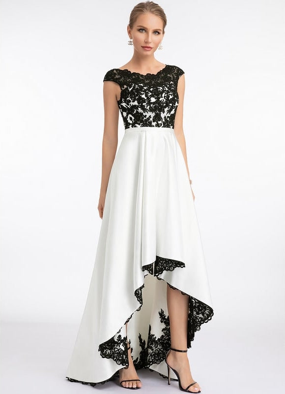 Robe De Bal Asymétrique Dentelle - gallery 1