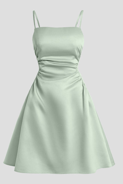 Robe De Bal Satin Vert Pâle - gallery 7