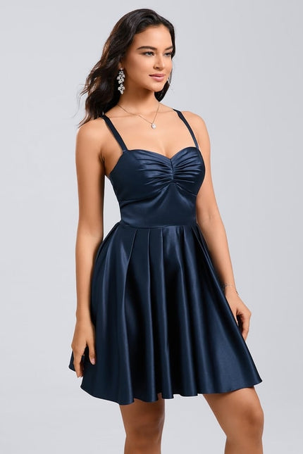 Robe De Bal Satin Bleu Nuit - gallery 6