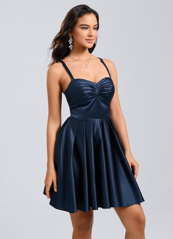 Robe De Bal Satin Bleu Nuit - gallery 6