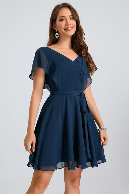 Robe De Bal Col V Marine - gallery 4