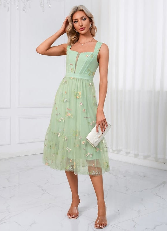 Robe De Bal Émeraude Florale - gallery 4
