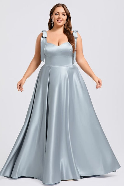 Robe De Bal Satinée Ciel - gallery 6