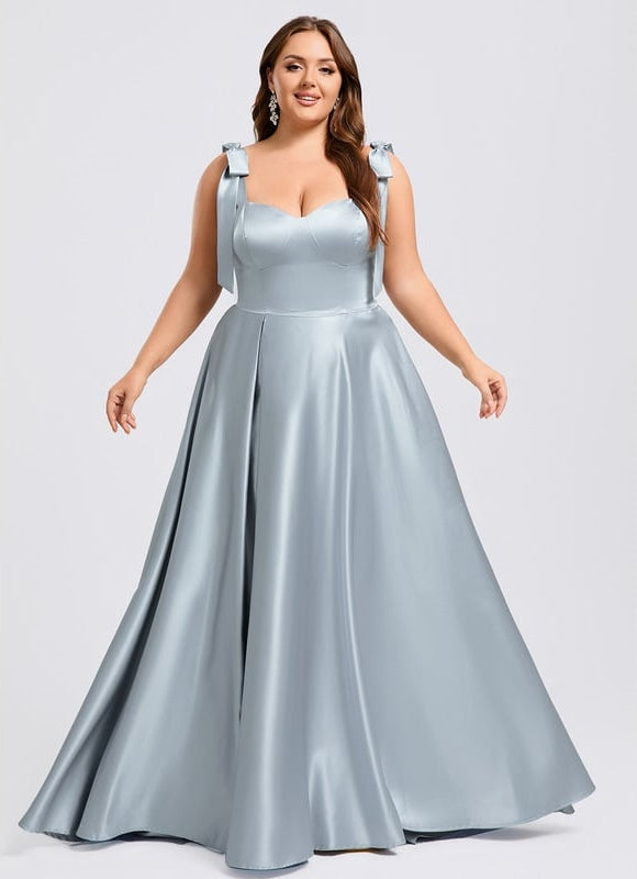 Robe De Bal Satinée Ciel - gallery 6