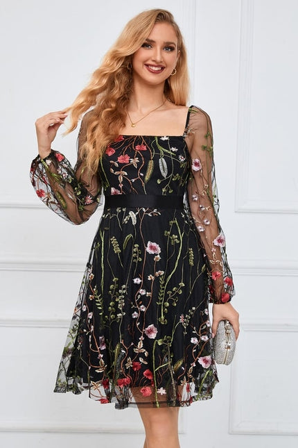 Robe De Bal Brodée Noire - gallery 7
