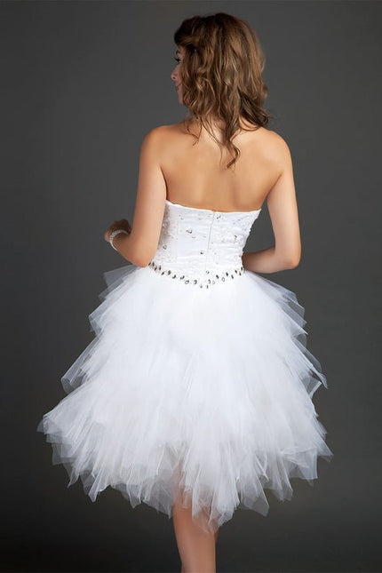 Robe De Bal Éblouissante Blanc - gallery 4
