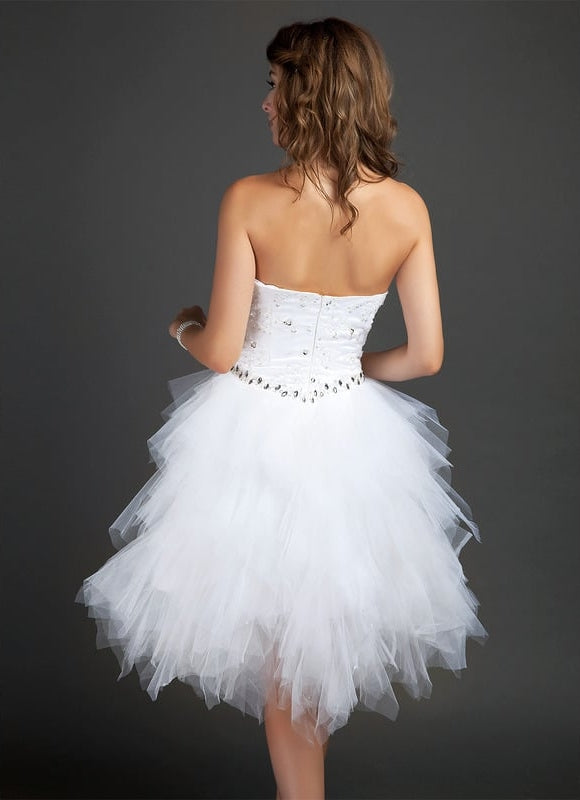 Robe De Bal Éblouissante Blanc - gallery 4