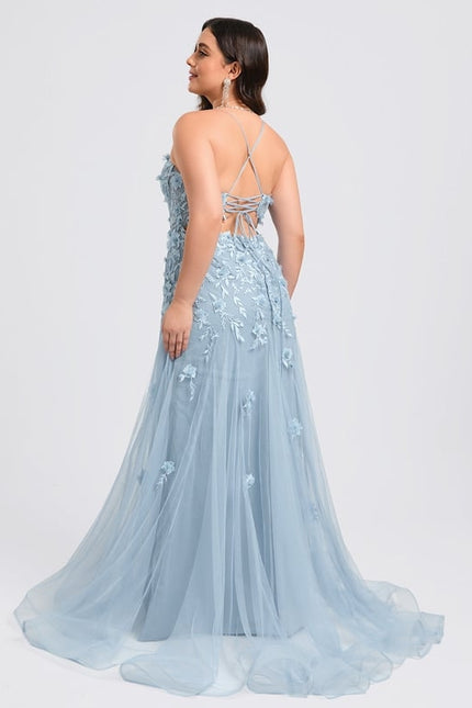 Robe De Bal Sirène Florale Azure - gallery 7