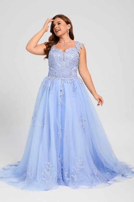 Robe De Bal Tulle Bleu Ciel - gallery 9