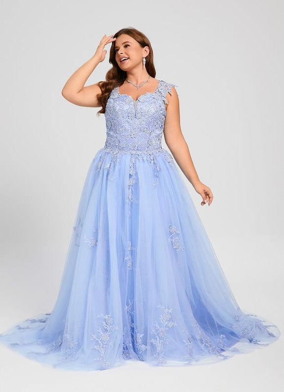 Robe De Bal Tulle Bleu Ciel - gallery 9