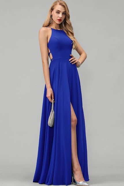 Robe De Bal Fluide Bleue - gallery 4