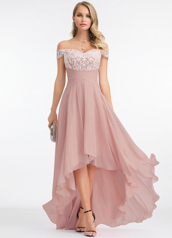 Robe De Bal Asymétrique Brodée - gallery 2
